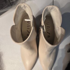 Unisa Cream Ankle Booties for Women